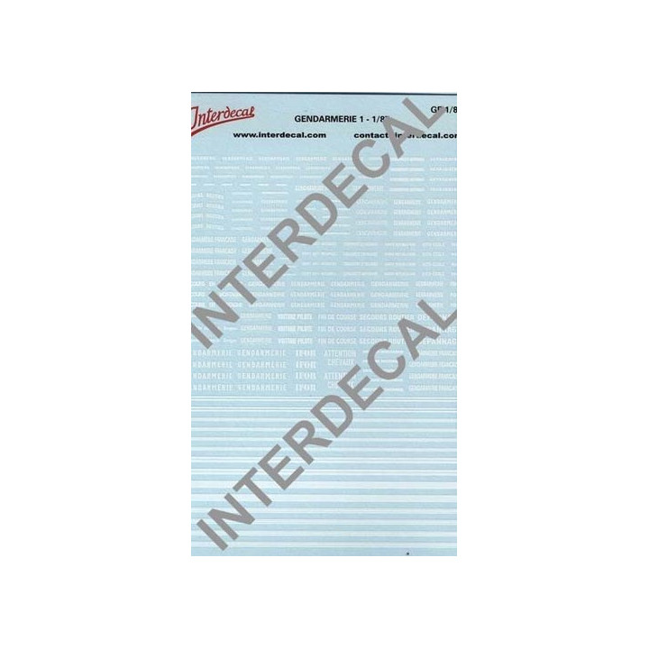 Decalcs vehicules de gendarmerie