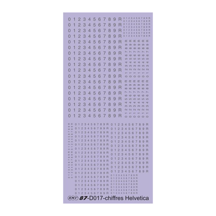 Chiffres Helvetica SNCF gris