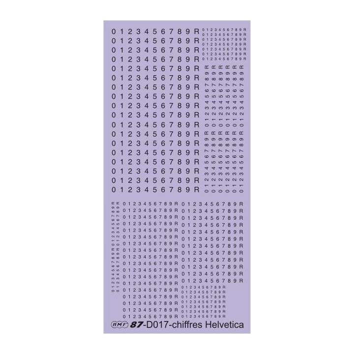 Chiffres Helvetica SNCF noir