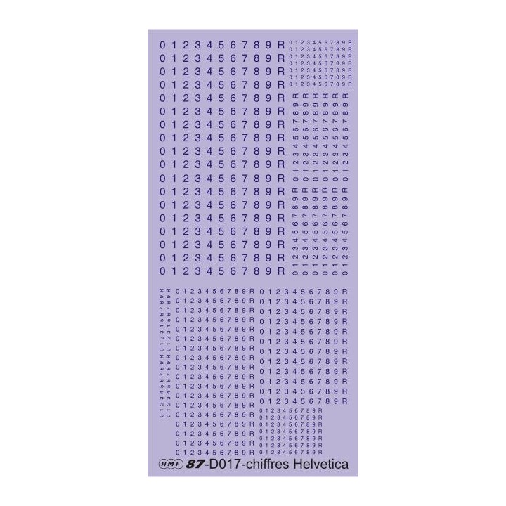 Chiffres Helvetica SNCF bleu