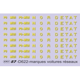 Inscriptions Nord, AL, Est, Etat, PO, PLM et Midi