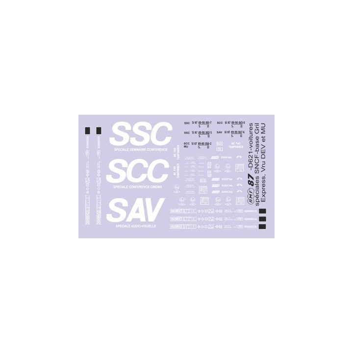 D621 déco voitures spéciales SCC, SSC et SAV