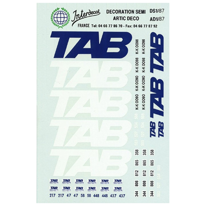 Decalcs semi remorques TAB