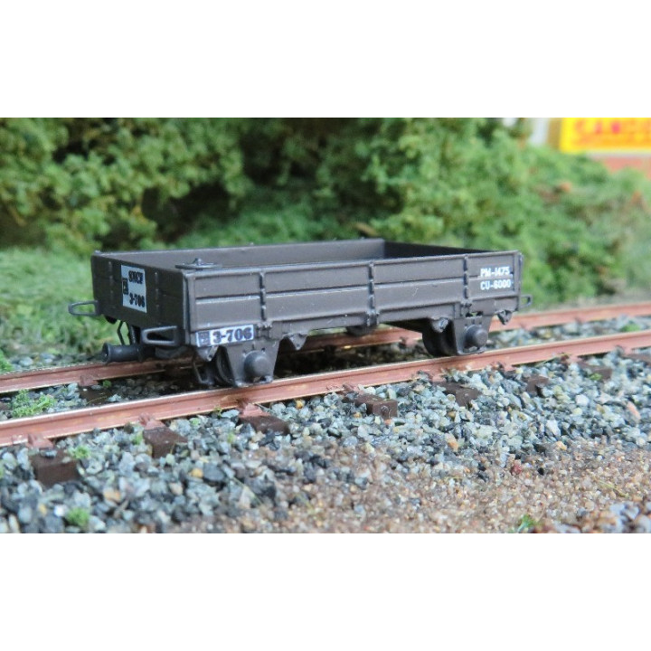 K284 2 wagonnets de draisine à ridelles en bois