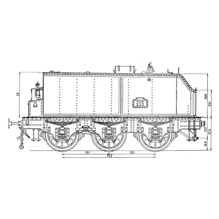 K901 tender 16m3 3 essieux PLM/SNCF