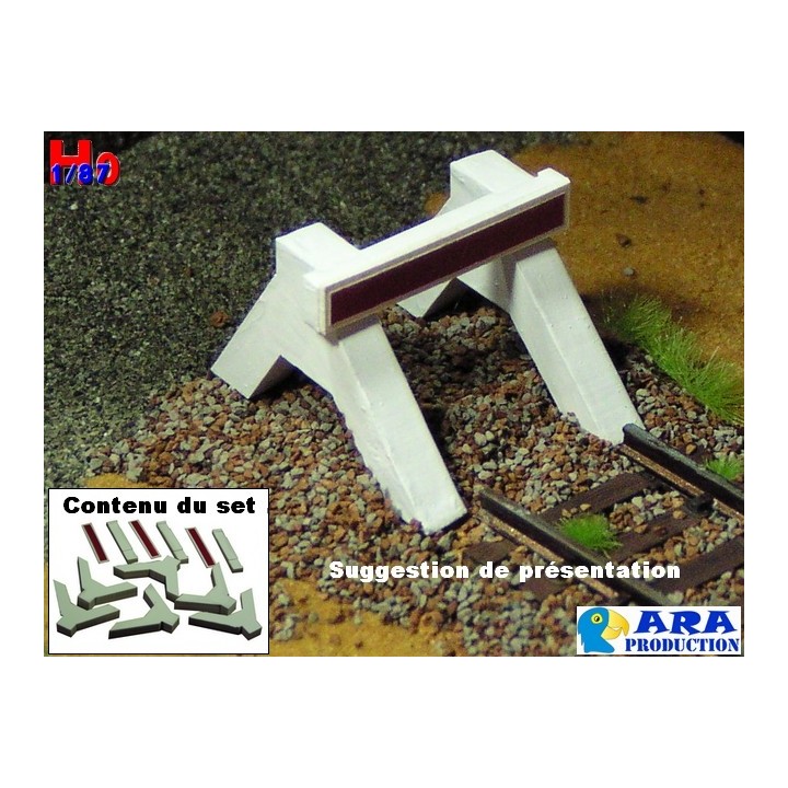 Set de 3 heurtoirs bi-bloc béton Ara