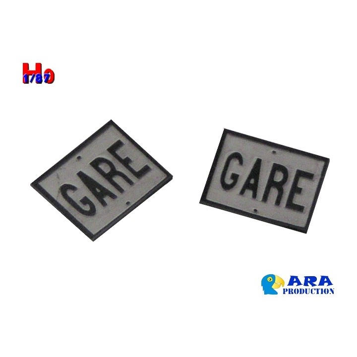 2 plaques GARE Ara