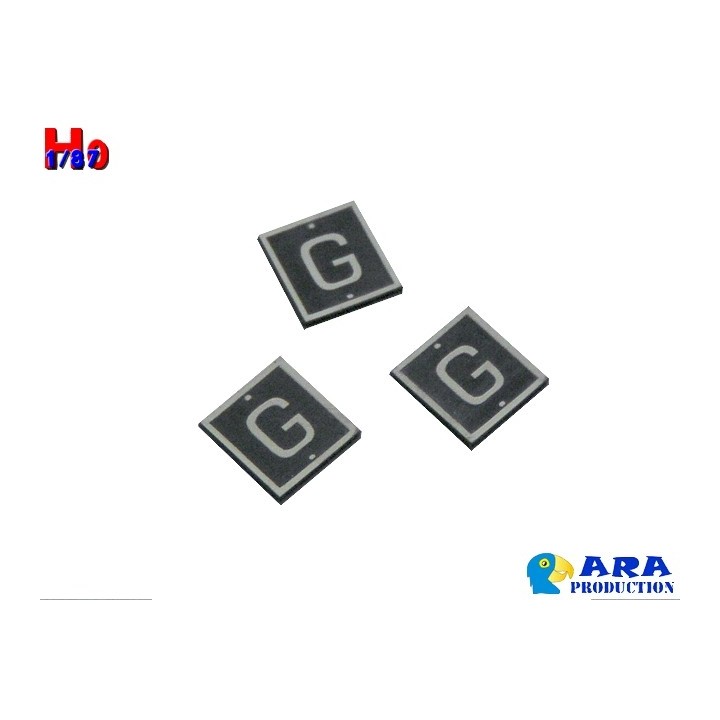 3 plaques G voie de service Ara