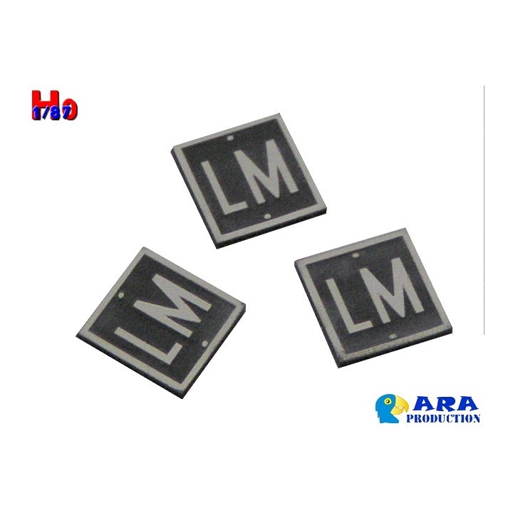 3 plaques LM limite de manoeuvre Ara