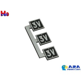 3 plaques 3V Tête de rame 3 voitures Ara