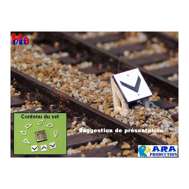 3 plaques chevron pour entrevoie réduite Ara