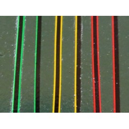 Decalcs filets à rechampis noirs vert/rouge/jaune