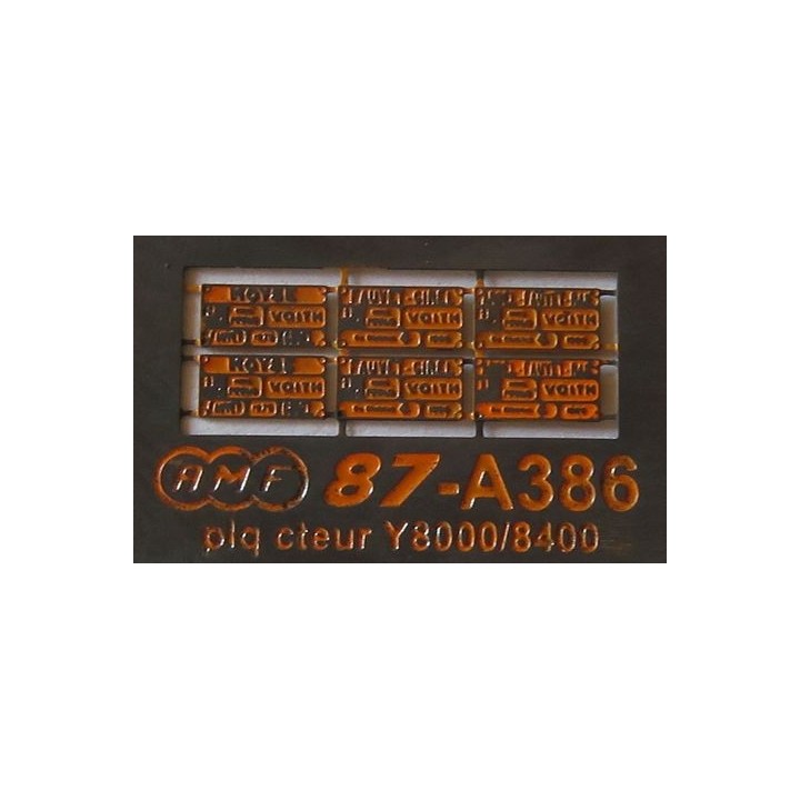 A386 6 plaques constructeur pour Y8000 et Y8400