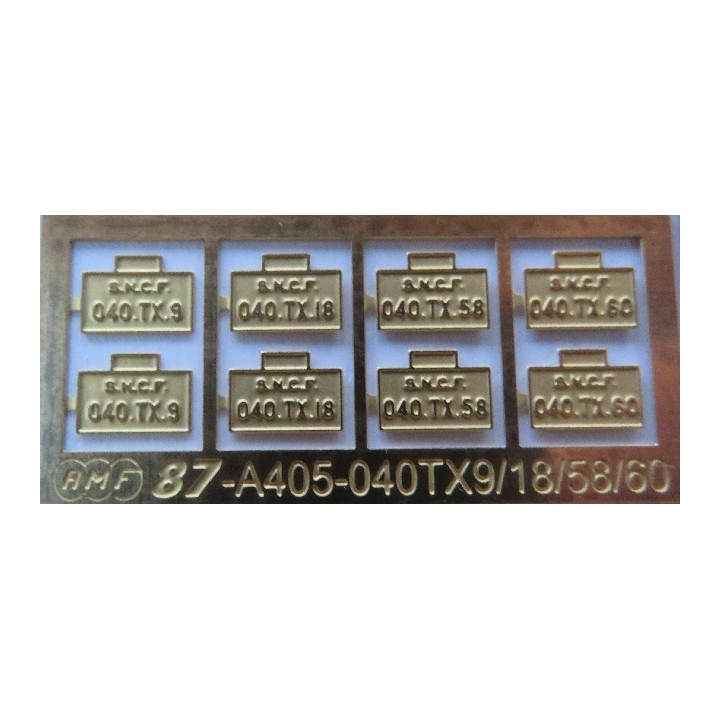 4 jeu de 2 plaques d'immatriculation pour 040TX