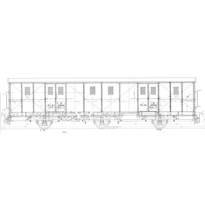 K157 fourgon à bagages PLM Ed à 3 essieux
