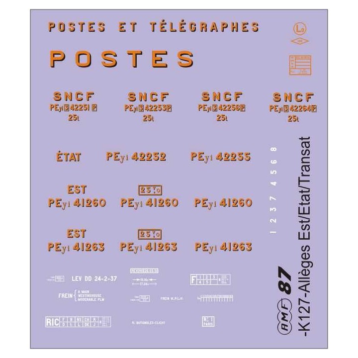 Planche déco  Postes  pour allèges Est/Etat/Transat/SNCF