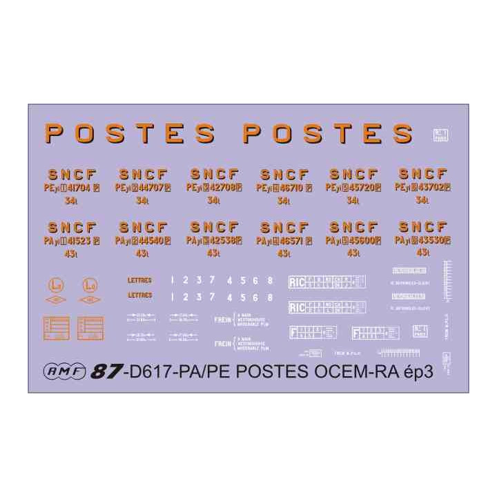 Planche déco  Postes  pour ambulant et allège OCEM-RA