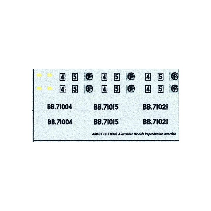 Decalcs BB71000 SNCF
