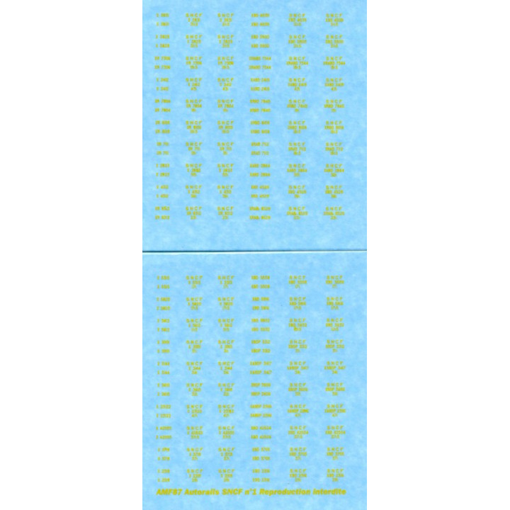 Planche n 1 pour autorails