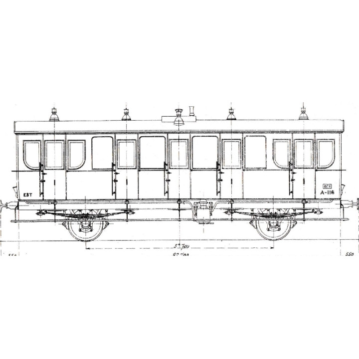 K161  Voiture Est 2 essieux portières et toilettes type A4t