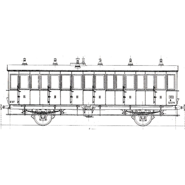 K162  Voiture Est 2 essieux portières et toilettes type B5t