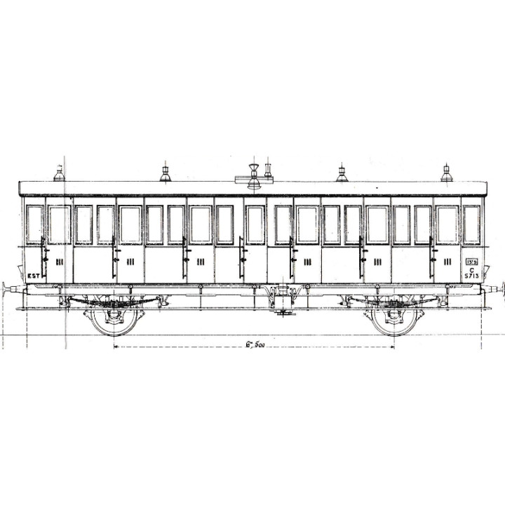 K163  Voiture Est 2 essieux portières et toilettes type C6t