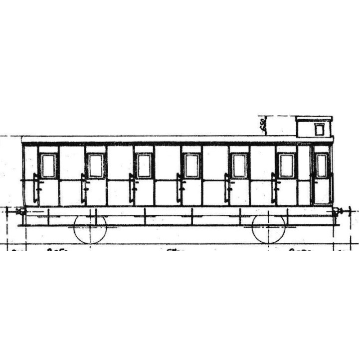 K168  Voiture Est 2 essieux portières, sans custodes, type C6f