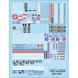 Decalcs vehicules de gendarmerie