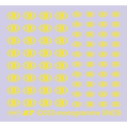 D033 monogrammes ( logo ) SNCB jaune