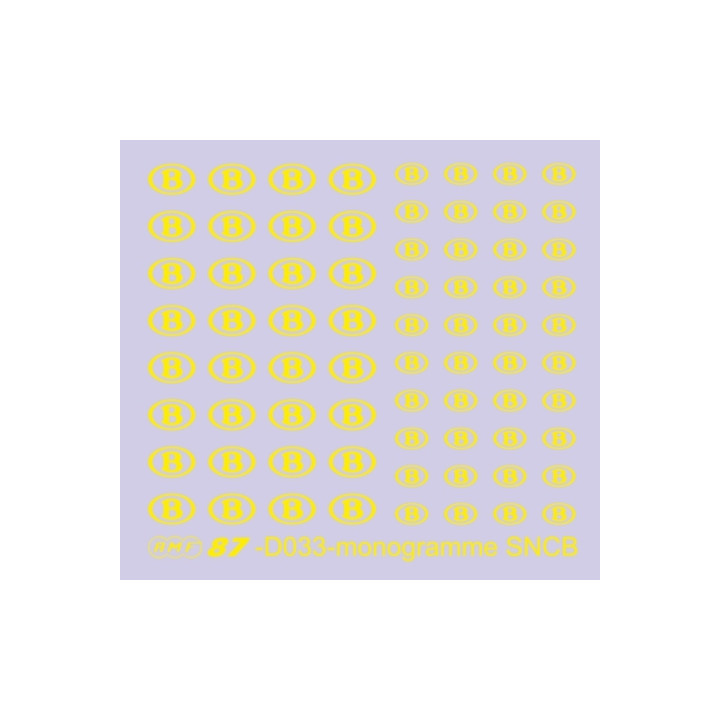 D033 monogrammes ( logo ) SNCB jaune