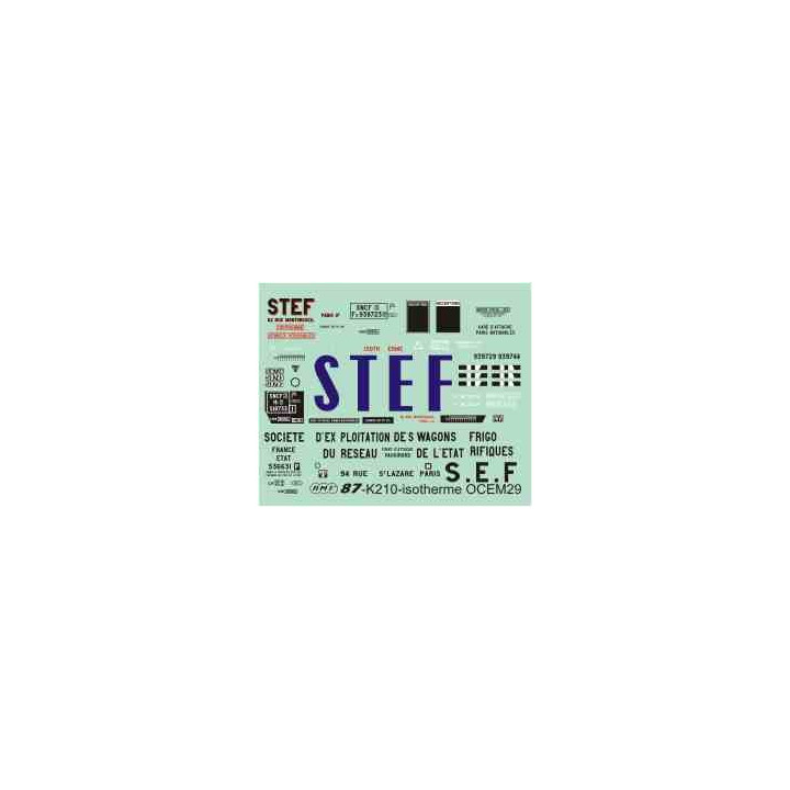 Déco pour wagon Isotherme STEF et SEF Etat et SNCF