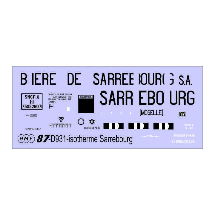 Déco isotherme Brasserie Bière de Sarrebourg SNCF ép3 (noir fond blanc)