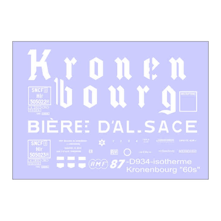 Déco isotherme Brasserie Kronenbourg SNCF ép3 (blanc fond rouge)