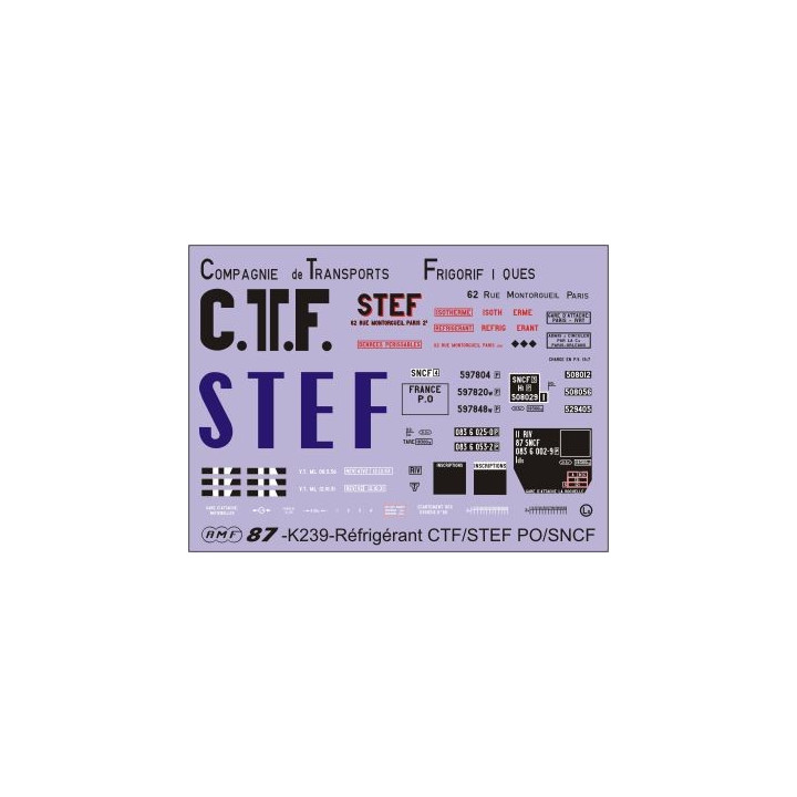 Déco isotherme/réfrigérant CTF/STEF PO/SNCF ép2 et 3