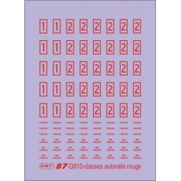 Chiffre de classe rouge autorails