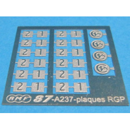 Plaques de classe autorail RGP et RTG ETG