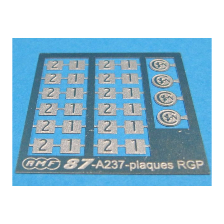 Plaques de classe autorail RGP et RTG ETG